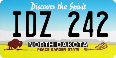 ND license plate IDZ242