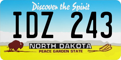 ND license plate IDZ243