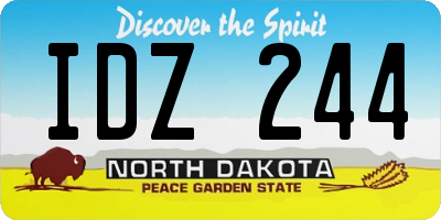 ND license plate IDZ244