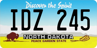 ND license plate IDZ245