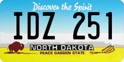 ND license plate IDZ251