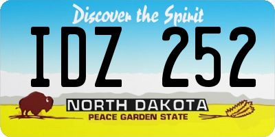 ND license plate IDZ252