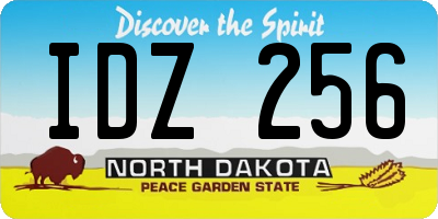 ND license plate IDZ256