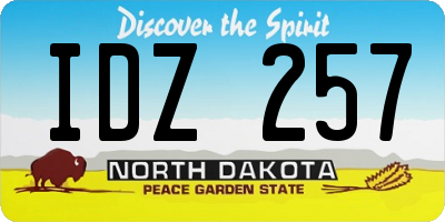 ND license plate IDZ257