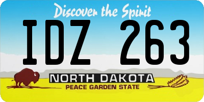 ND license plate IDZ263