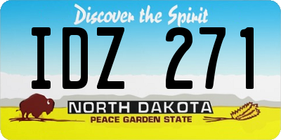 ND license plate IDZ271