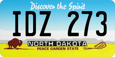 ND license plate IDZ273