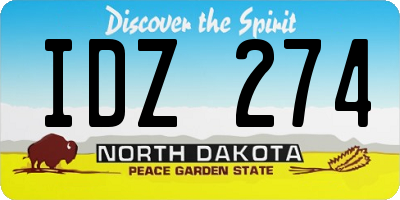ND license plate IDZ274