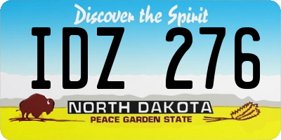 ND license plate IDZ276