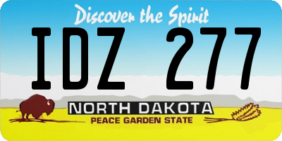 ND license plate IDZ277