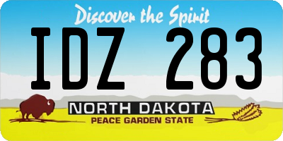 ND license plate IDZ283