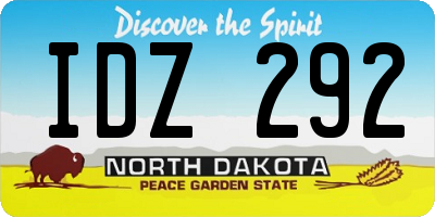 ND license plate IDZ292