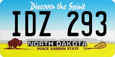 ND license plate IDZ293