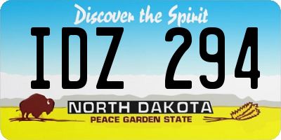 ND license plate IDZ294