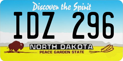 ND license plate IDZ296