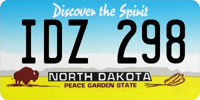 ND license plate IDZ298