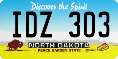 ND license plate IDZ303