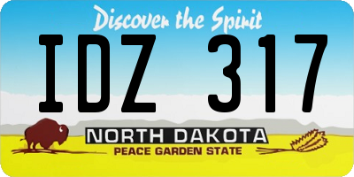 ND license plate IDZ317