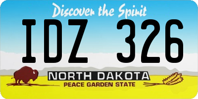 ND license plate IDZ326