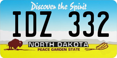 ND license plate IDZ332