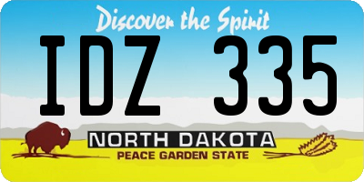 ND license plate IDZ335