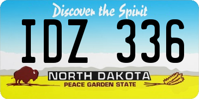 ND license plate IDZ336