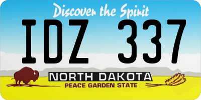 ND license plate IDZ337