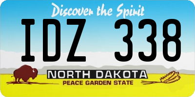 ND license plate IDZ338