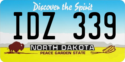 ND license plate IDZ339