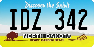 ND license plate IDZ342