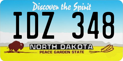 ND license plate IDZ348