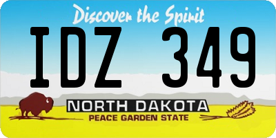 ND license plate IDZ349