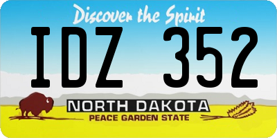 ND license plate IDZ352