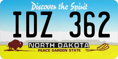 ND license plate IDZ362