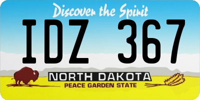 ND license plate IDZ367