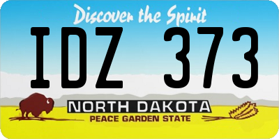 ND license plate IDZ373