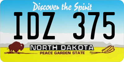 ND license plate IDZ375