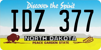 ND license plate IDZ377