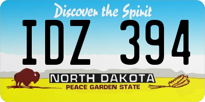 ND license plate IDZ394