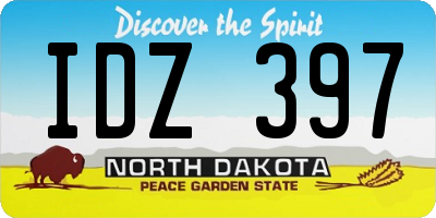 ND license plate IDZ397