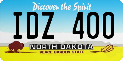 ND license plate IDZ400