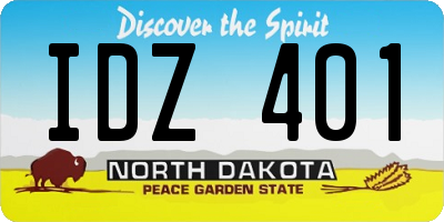 ND license plate IDZ401