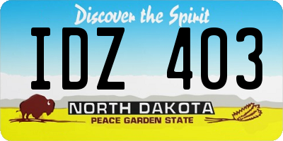 ND license plate IDZ403