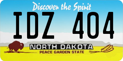 ND license plate IDZ404