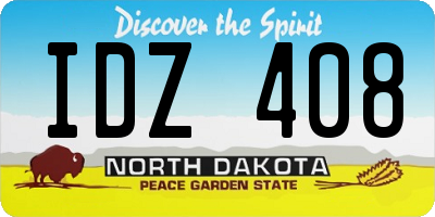ND license plate IDZ408