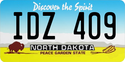 ND license plate IDZ409