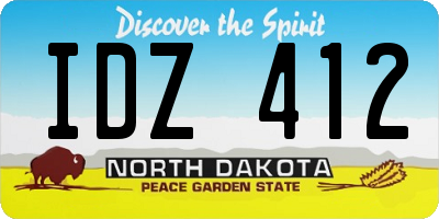 ND license plate IDZ412