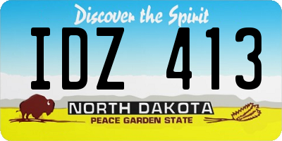 ND license plate IDZ413