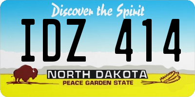 ND license plate IDZ414