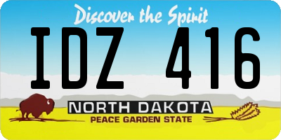 ND license plate IDZ416
